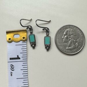 Vintage Turquoise and 925 Stamped Sterling Silver Earrings